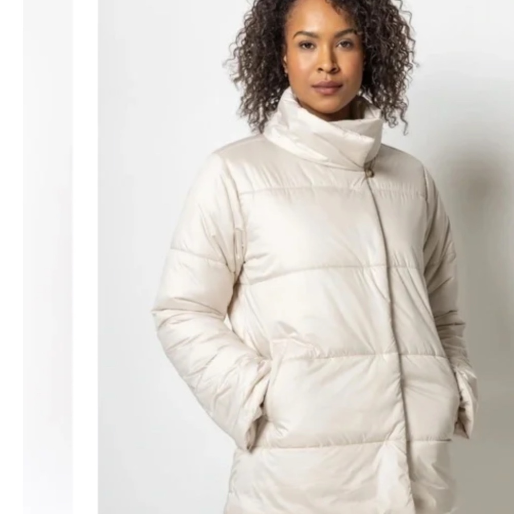 Lilla P Women's Champagne Puffer Car Coat
